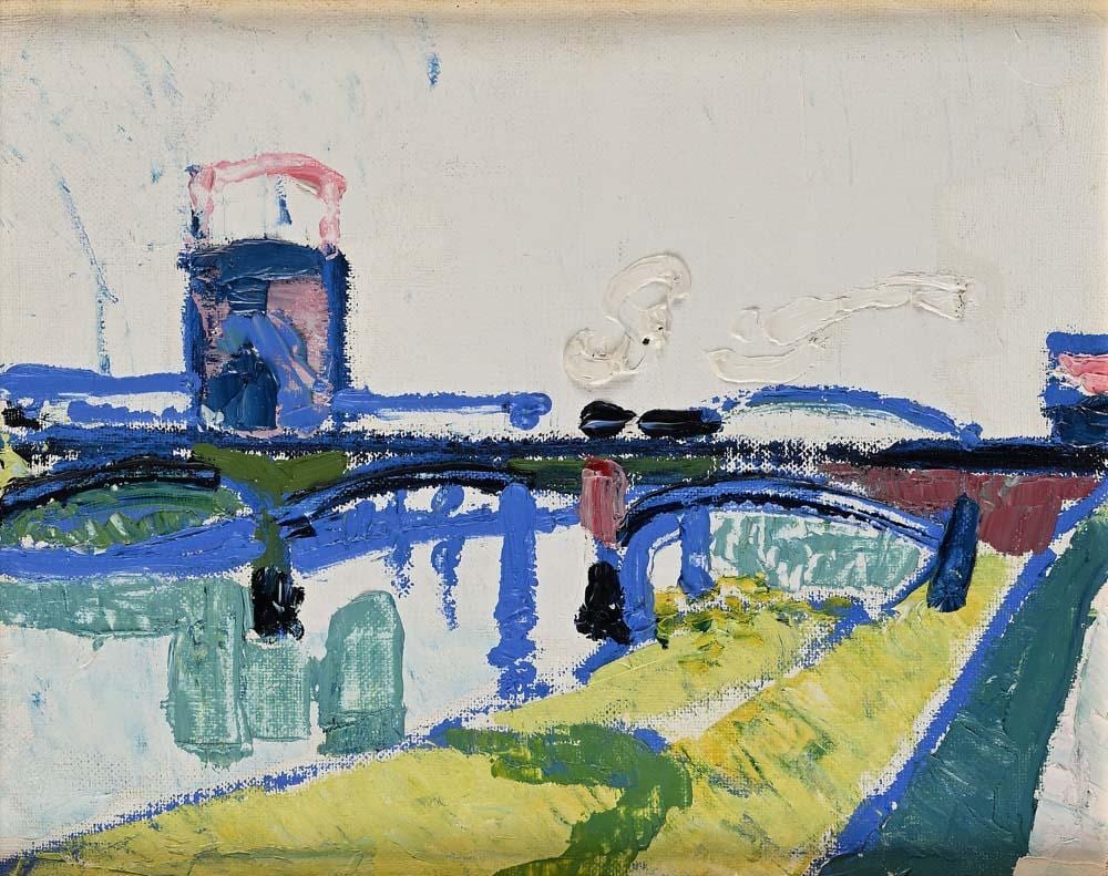 Antonio Vangelli comparable auction result: antonio vangelli rome 1917 rome 2003 trastevere railway bridge 1945