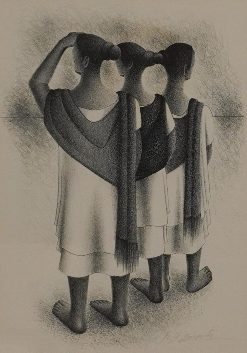 Francisco Dosamantes comparable auction result: francisco dosamantes mexican 1911 1986 trio maya lithograph frame 19 x 15 1 4 in 48 3 x 38 7 cm