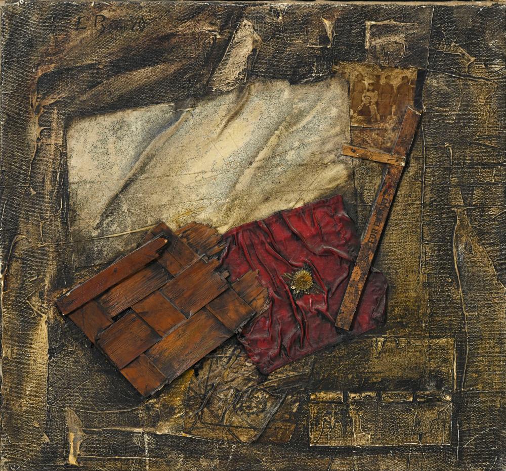 Evgenij L'vovic Ruchin comparable auction result: eugene rukhin 1943 1976 composition 1970 technique mixte et collage sur toile sign e et dat e 65 5x70 5 cm
