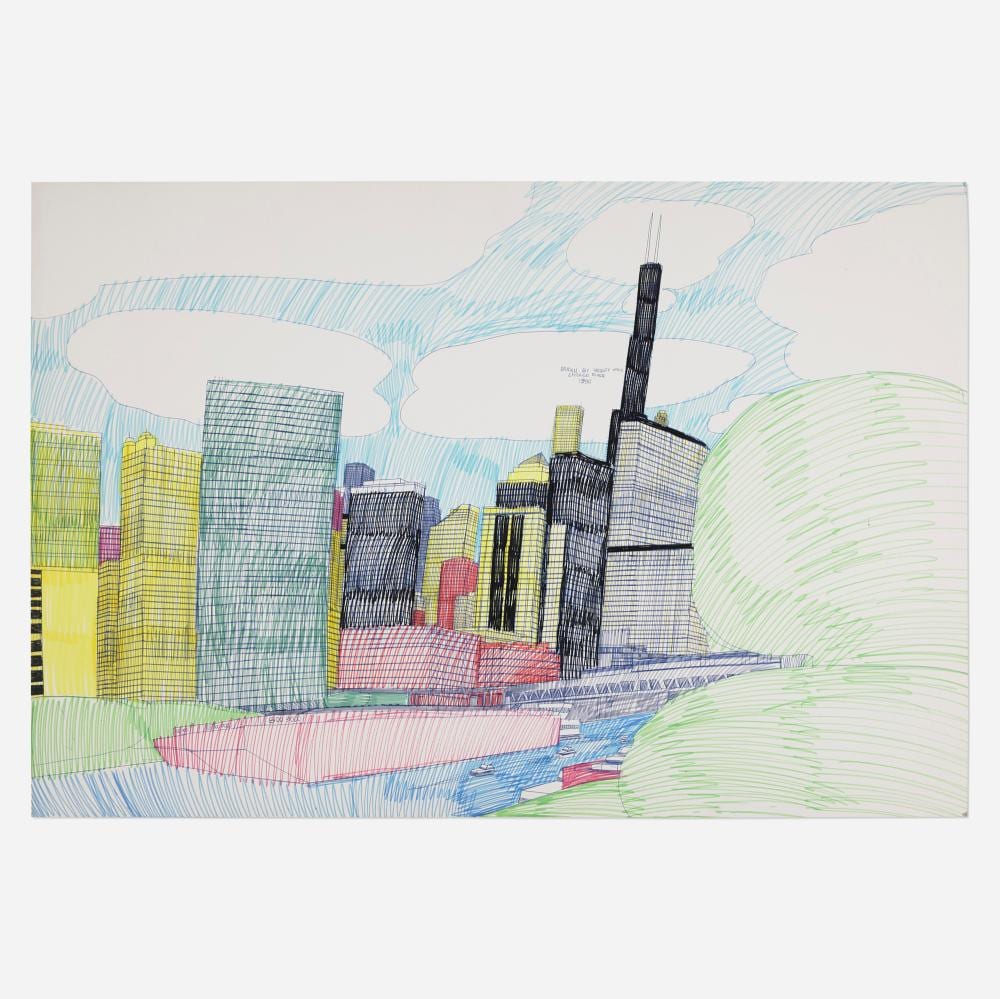 Wesley Willis comparable auction result: wesley willis chicago river