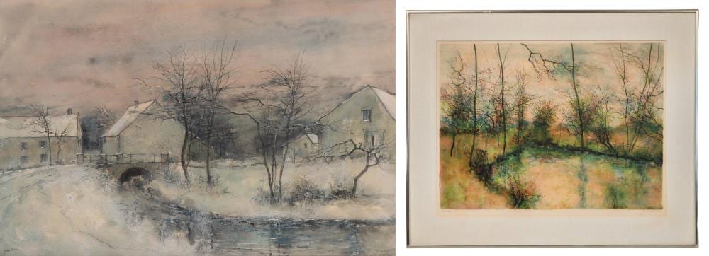 Bernard Gantner comparable auction result: bernard gantner french 1928 2018 watercolor and lithograph
