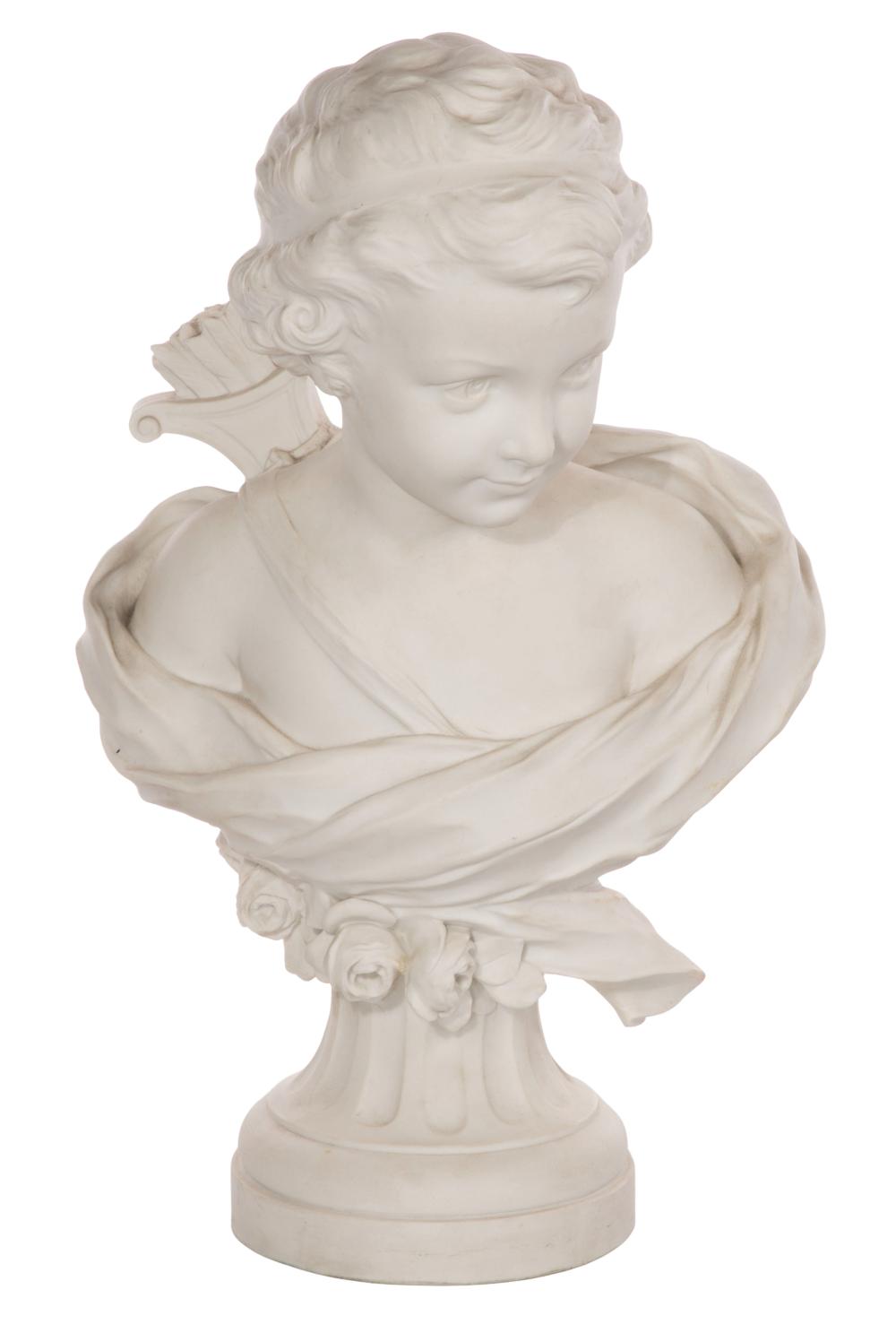 Agathon Leonard comparable auction result: agathon leonard french 1841 1923 sevres cupid bust