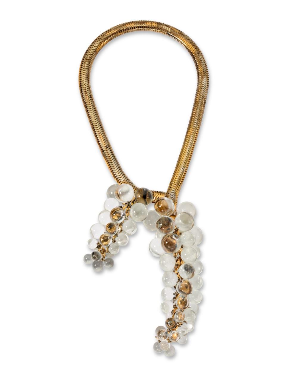 Rossend González Carbonell comparable auction result: a rare clear gripoix glass bead grapes necklace attributed to chanel by ro