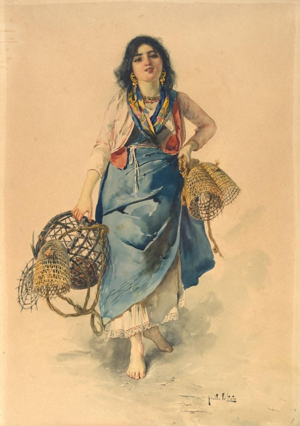 Arnaldo DeLisio comparable auction result: arnaldo de lisio casalbottaccio 1869 napoli 1949 popolana