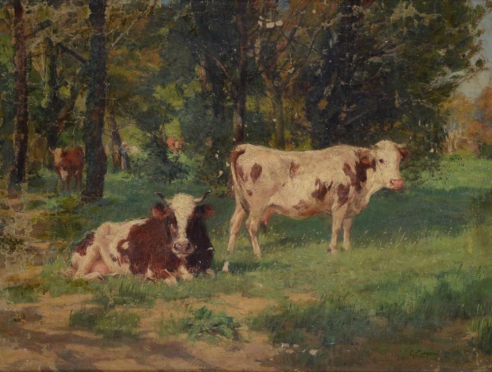 Alceste Campriani comparable auction result: alceste campriani terni 1848 lucca 1933 mucche