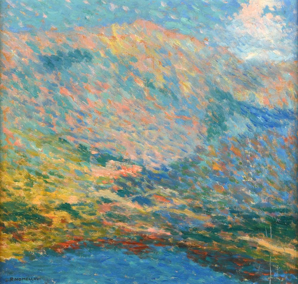Plinio Nomellini comparable auction result: plinio nomellini livorno 1866 firenze 1943 paesaggio montano