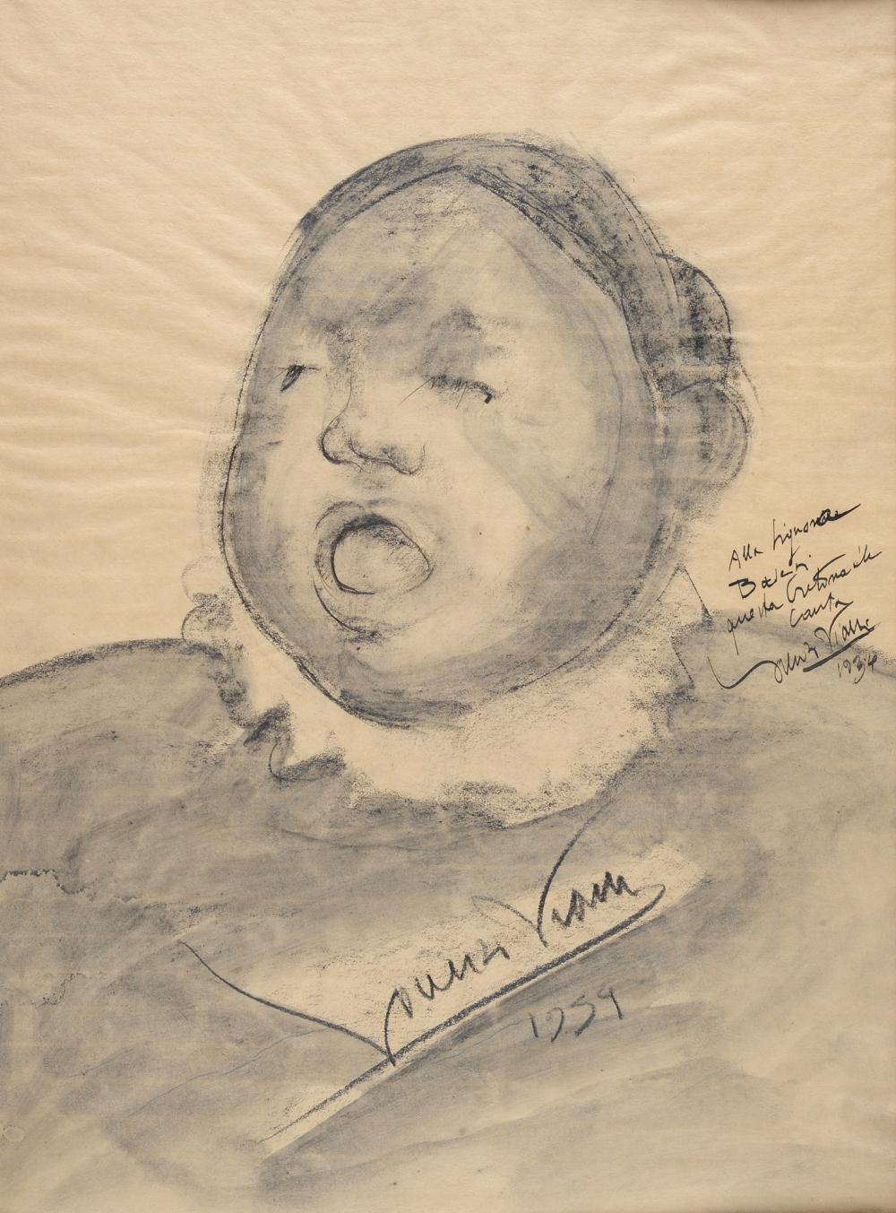 Lorenzo Viani comparable auction result: lorenzo viani viareggio 1882 ostia 1936 cretina che canta 1934