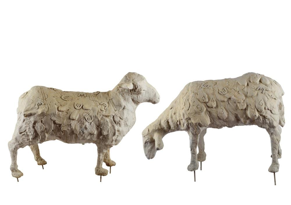 Kurt Laurenz Metzler comparable auction result: kurt laurenz metzler balgach 1941 zurigo 2024 pecora con euro e lettere e pecora con euro e numeri
