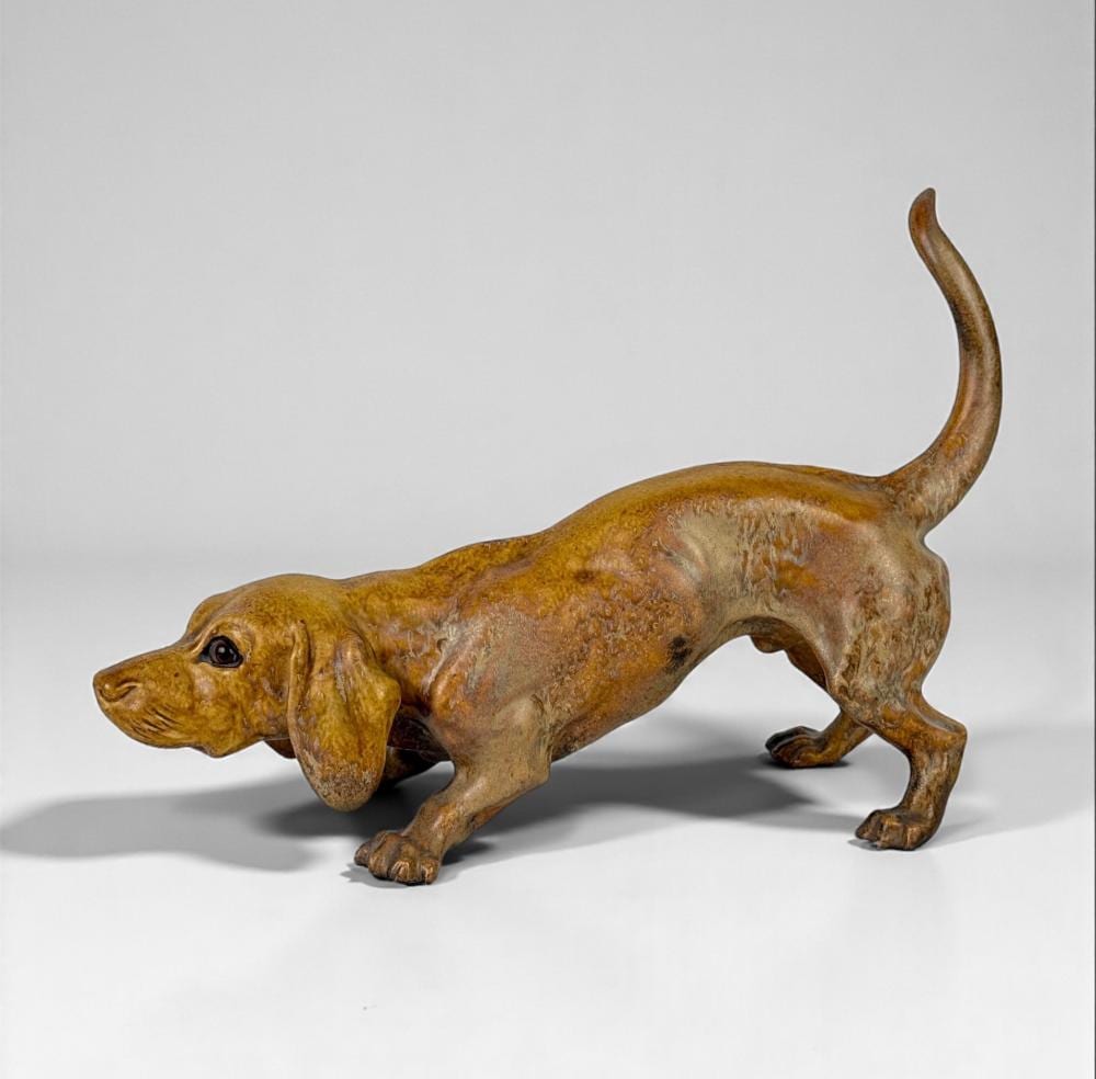 Charles Virion comparable auction result: charles virion dachshund basset hound stone figure