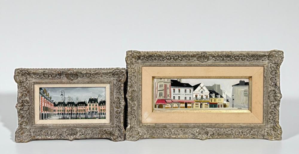 Georges Damin comparable auction result: 2 georges damin street scenes paintings