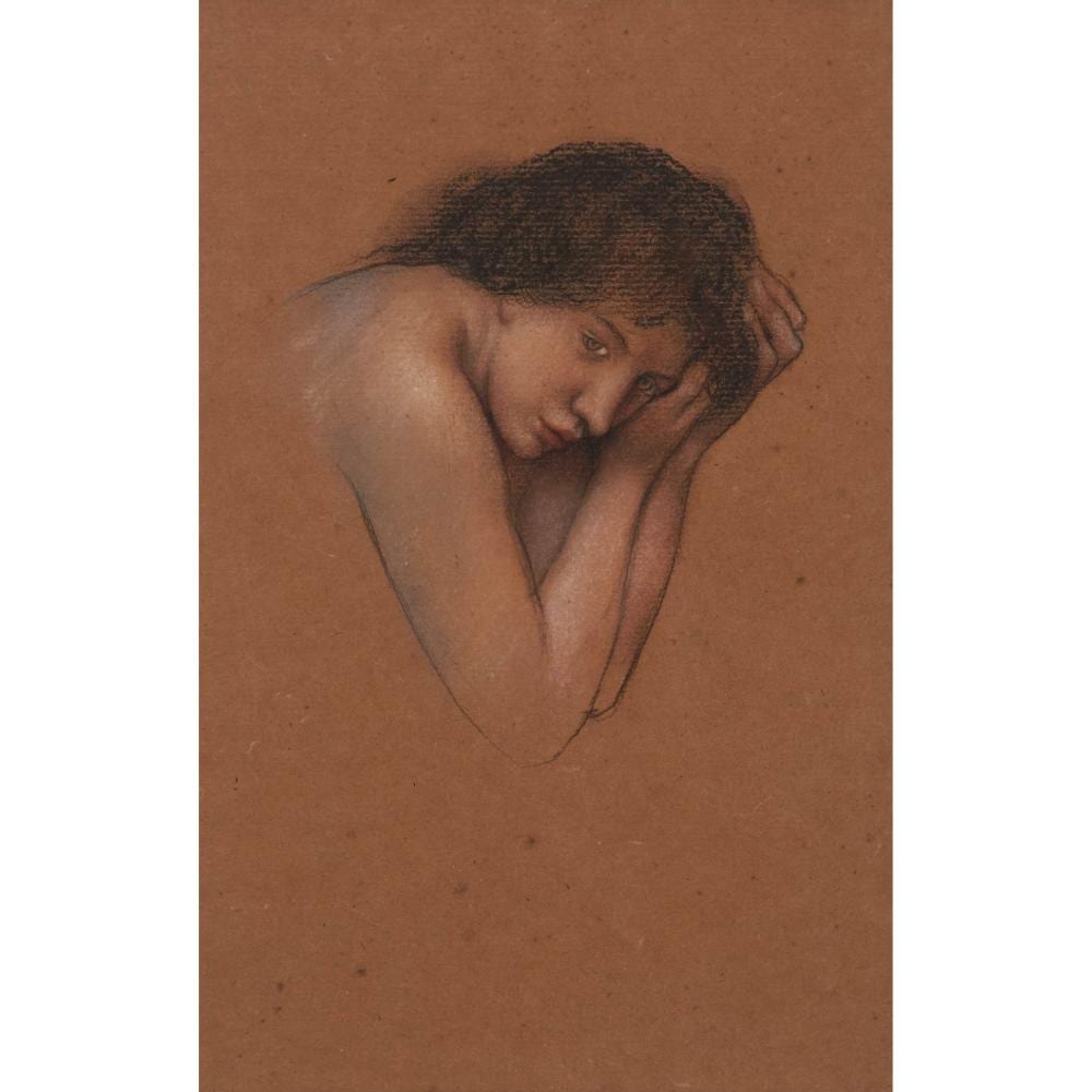 Evelyn de Morgan comparable auction result: evelyn de morgan 1855 1919 study of a girl holding her head from the de morgan sketchbooks