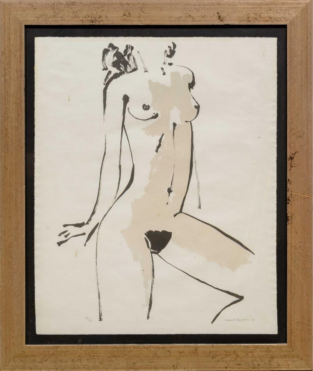 Ernst DeJong comparable auction result: ernst de jong sa 1934 2016 lithograph standing nude signed dated 74 numbered 8 30 in pencil 62 x 50 sheet size