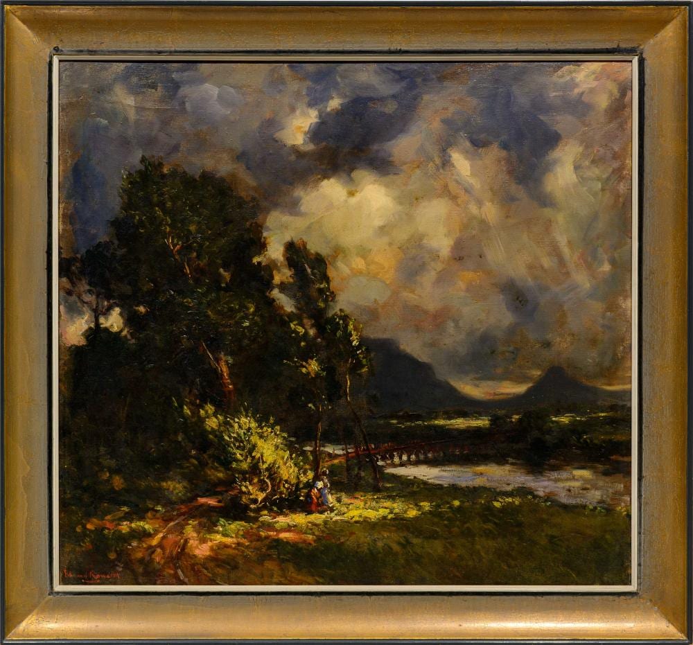edward roworth sa 1880 1964 oil bridge and figures in a landscape signed 70 x 76 · 5th Avenue Auctioneers · 2025-12-07 Edward Roworth comparable auction result: edward roworth sa 1880 1964 oil bridge and figures in a landscape signed 70 x 76