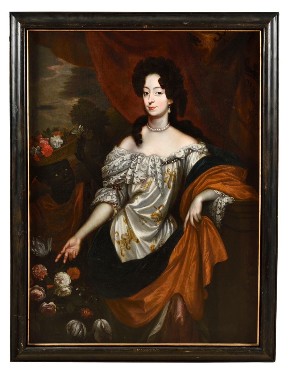 Gottfried Kneller comparable auction result: godfrey kneller 1646 1723 entourage de portrait de femme au collier de perles et son serviteur
