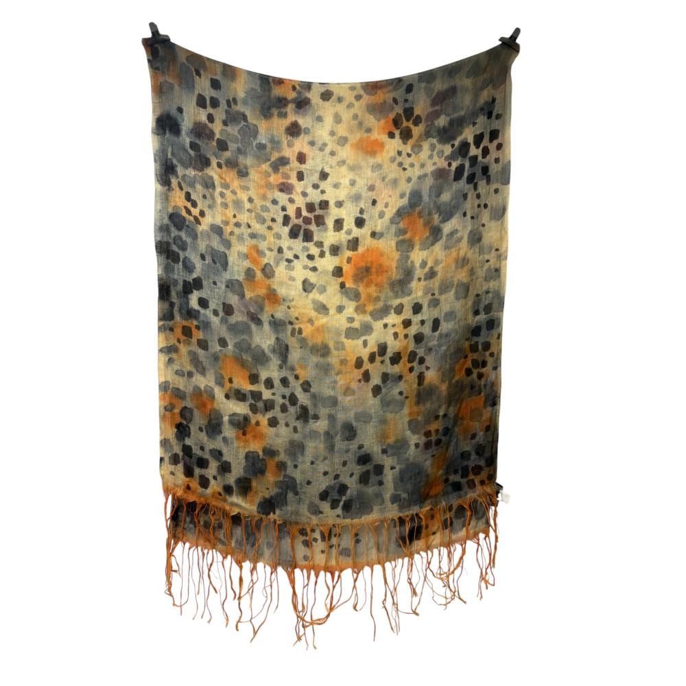 Marco Carna' comparable auction result: colombo italian hand painted linen scarf