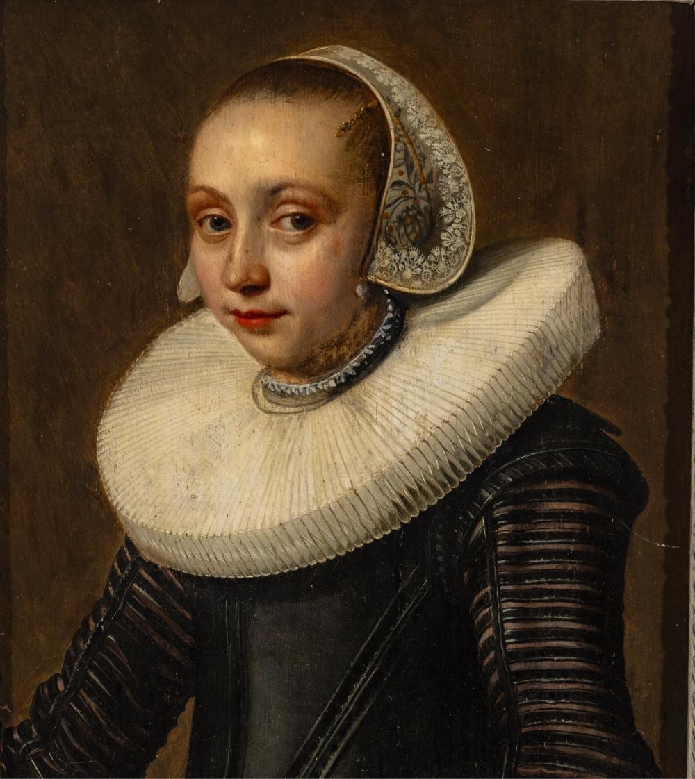 Thomas de Keyser comparable auction result: thomas de keyser dutch 1596 1667 oil on beveled panel 17th c portrait of a young woman h 14 w 11 5 frame size h 24 75 w 22 5