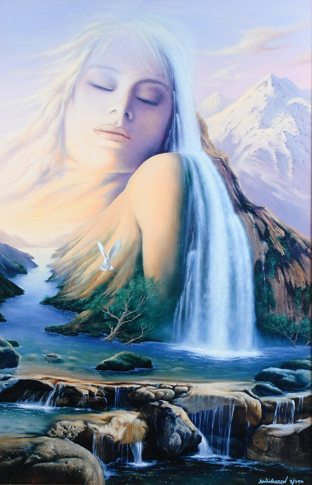 Jim Warren comparable auction result: jim warren giclee canvas mountain beauty
