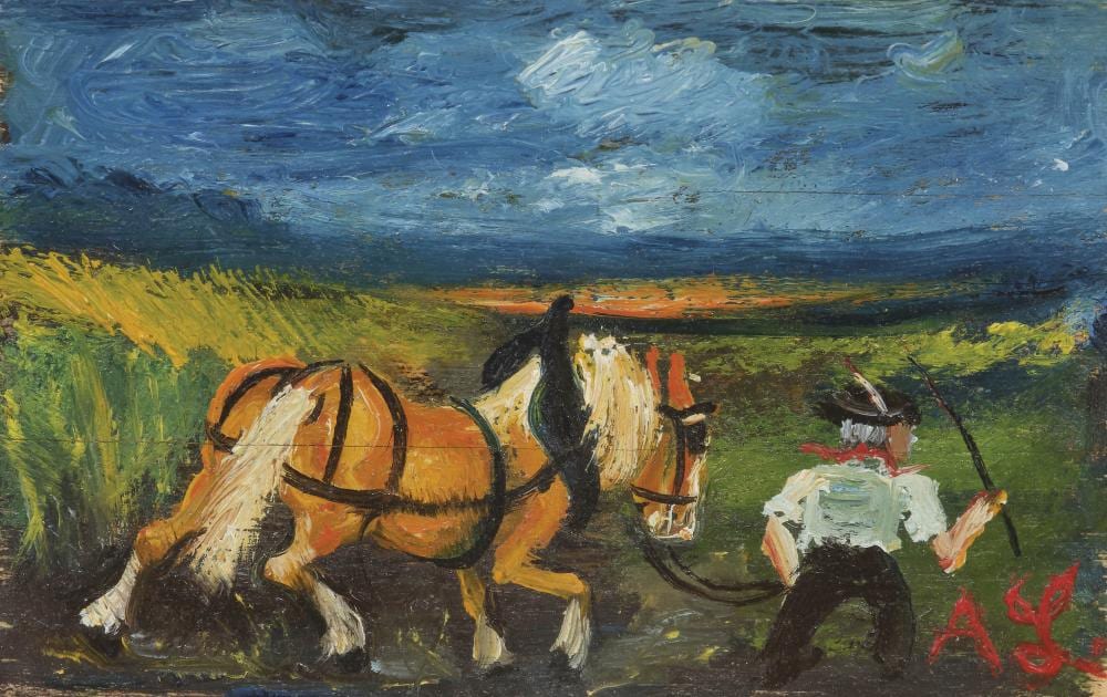 Antonio Ligabue comparable auction result: antonio ligabue 1899 1965 les labours