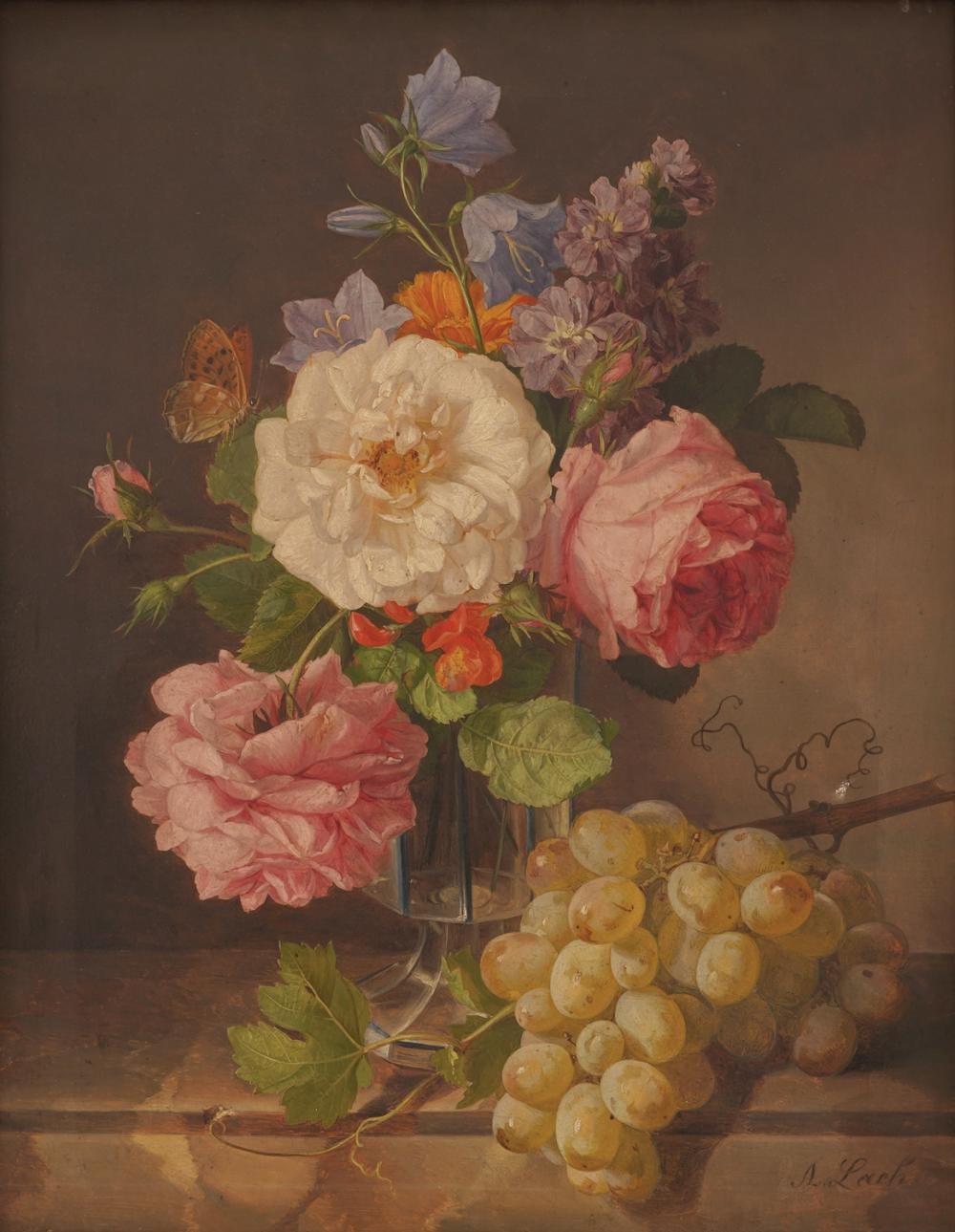 Andreas Lach comparable auction result: andreas lach 1817 1882 still life with roses