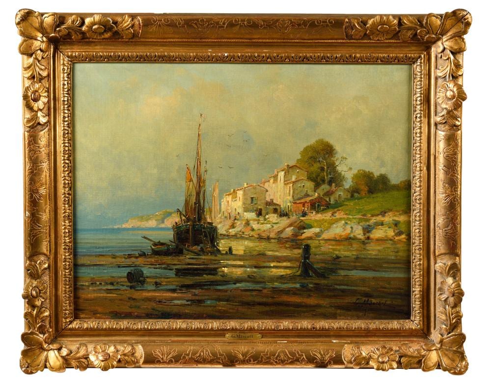 Gustave Mascart comparable auction result: gustave mascart 1834 1914 grand voilier mar e basse pr s de la c te
