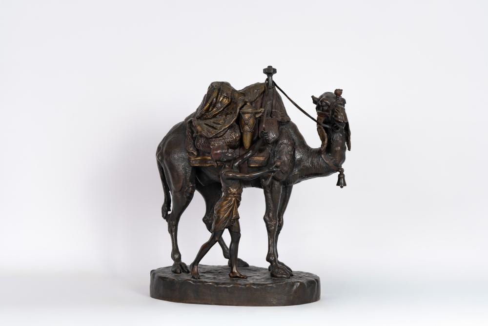 Alfred Pierre Richard comparable auction result: alfred pierre richard bronze camel with nubian boy late 19th century