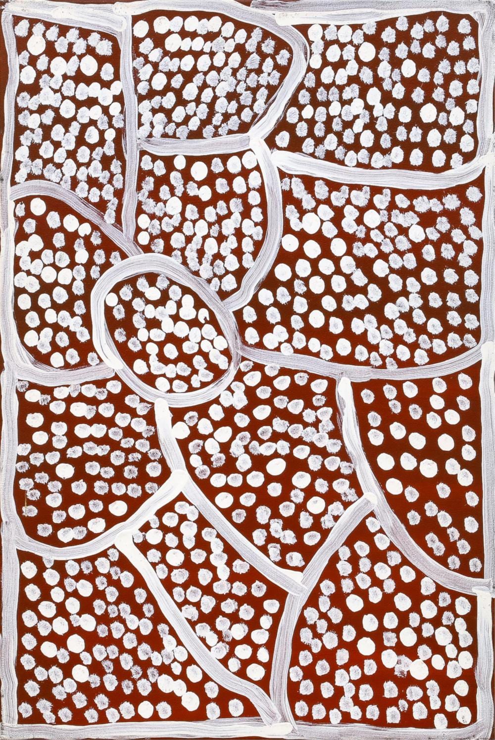 Polly Watson Napangardi comparable auction result: polly watson napangardi yam seed dreaming acrylic on canvas 61cm x 41