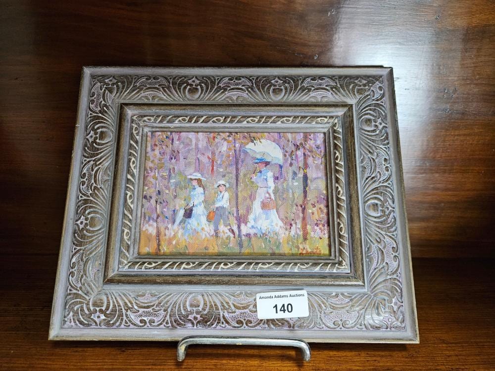 Gerrard Lants comparable auction result: gerrard lants australian 1927 1998 strolling in the park oil on board