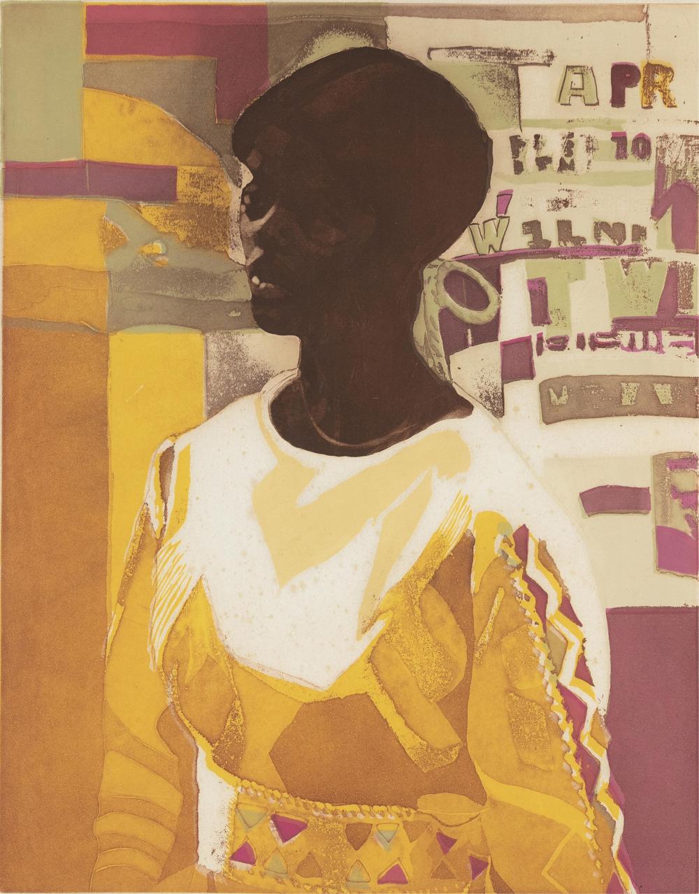 Ernest Crichlow comparable auction result: ernest crichlow 1914 2005 young lady in yellow dress