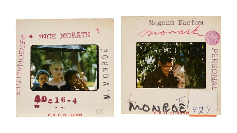 marilyn monroe 1960 rare color slides from the misfits by inge morath · Julien's Auctions · 2025-12-10 Inge Morath comparable auction result: marilyn monroe 1960 rare color slides from the misfits by inge morath