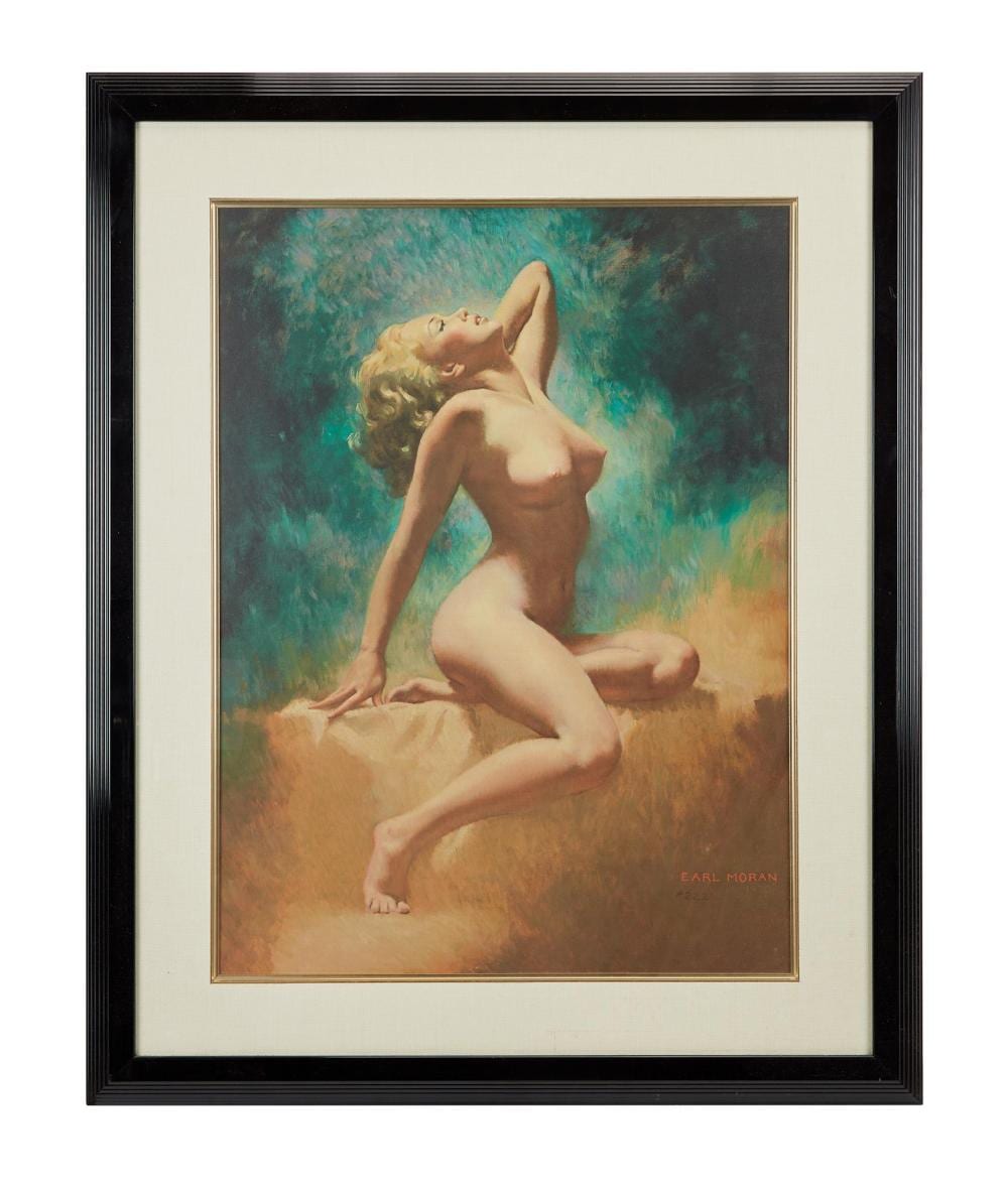 Earl Moran comparable auction result: marilyn monroe 1970 signed print titled lady in the light by earl moran
