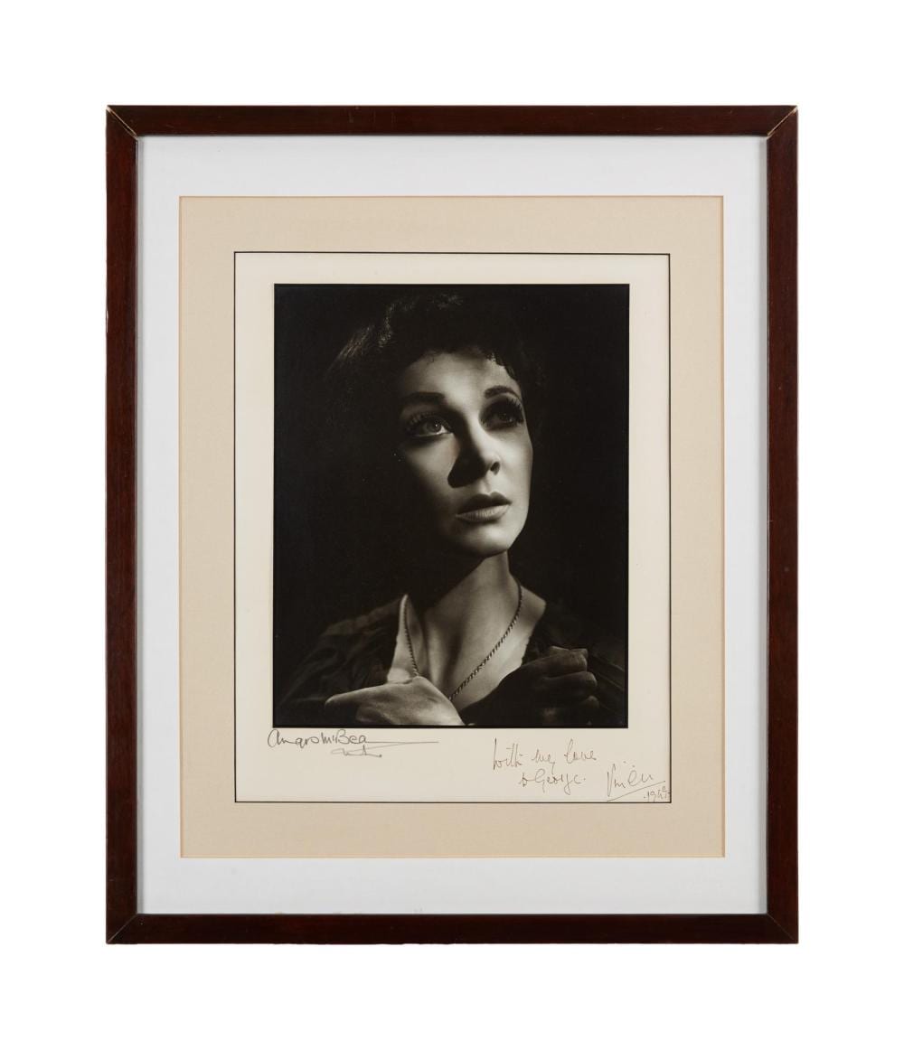 Angus McBean comparable auction result: vivien leigh 1949 signed black and white photograph to george cukor by angus mcbean