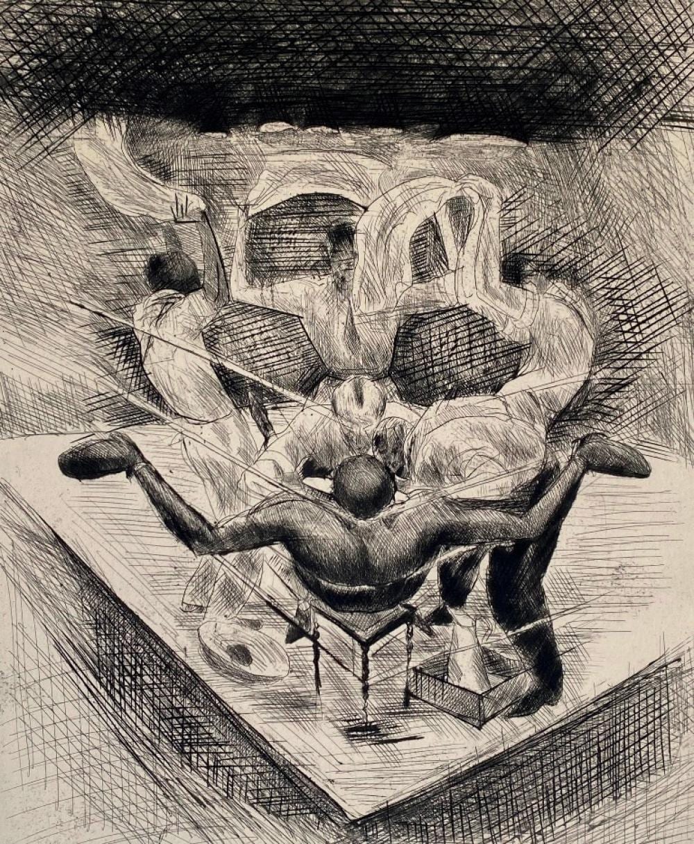 Andre Dunoyer de Segonzac comparable auction result: andre dunoyer de segonzac french 1884 1974 boxe combat de sam mac vea contre sam langford circa 1913 etching is a gravure d