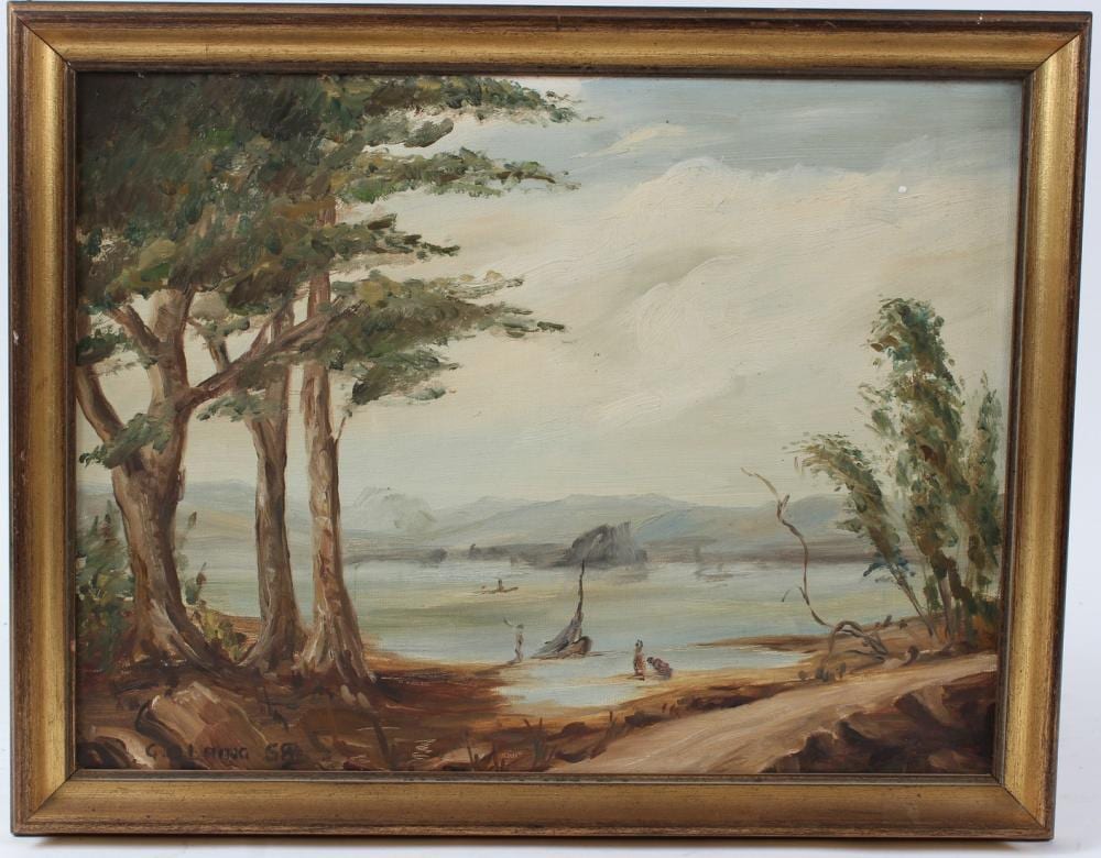 gerald laing 1936 2011 coastal landscape oil on canvas signed and dated 58 30 x 40cm · John Nicholson's Fine Art Auctioneers & Valuers · 2025-12-09 Gerald Laing comparable auction result: gerald laing 1936 2011 coastal landscape oil on canvas signed and dated 58 30 x 40cm