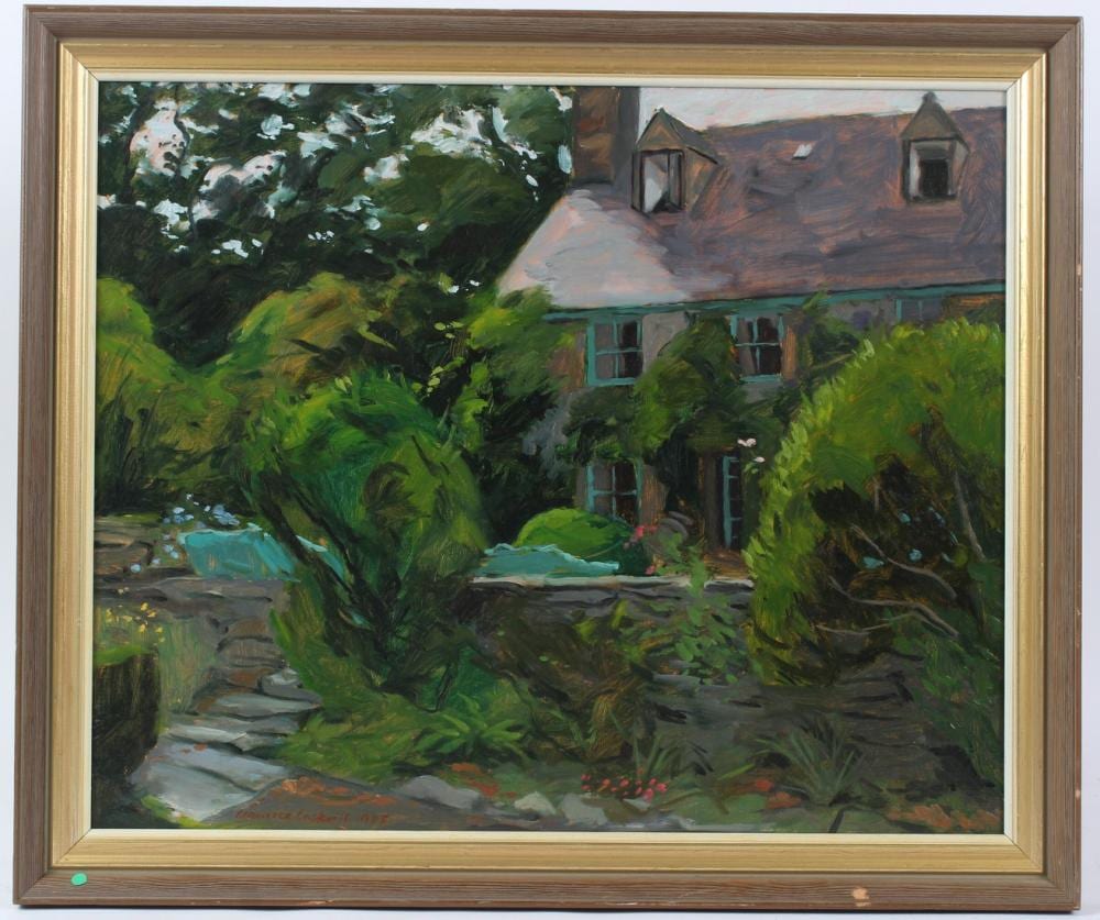 Maurice Cockrill comparable auction result: maurice cockrill 1936 2013 garregfelen from the garden oil on board signed and dated 1983 inscribed l