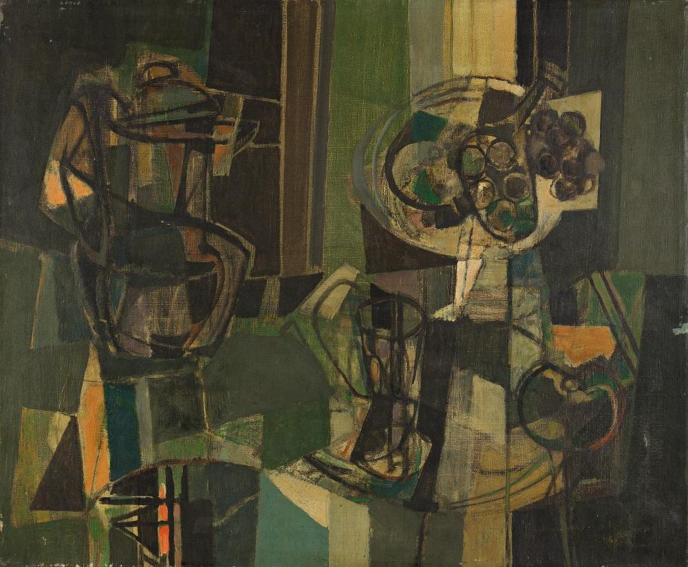 Georges Dayez comparable auction result: georges dayez nature morte a la boulloire 1953