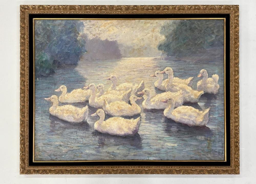 Vladimir Lazarev comparable auction result: large framed oil painting by vladimir lazarev