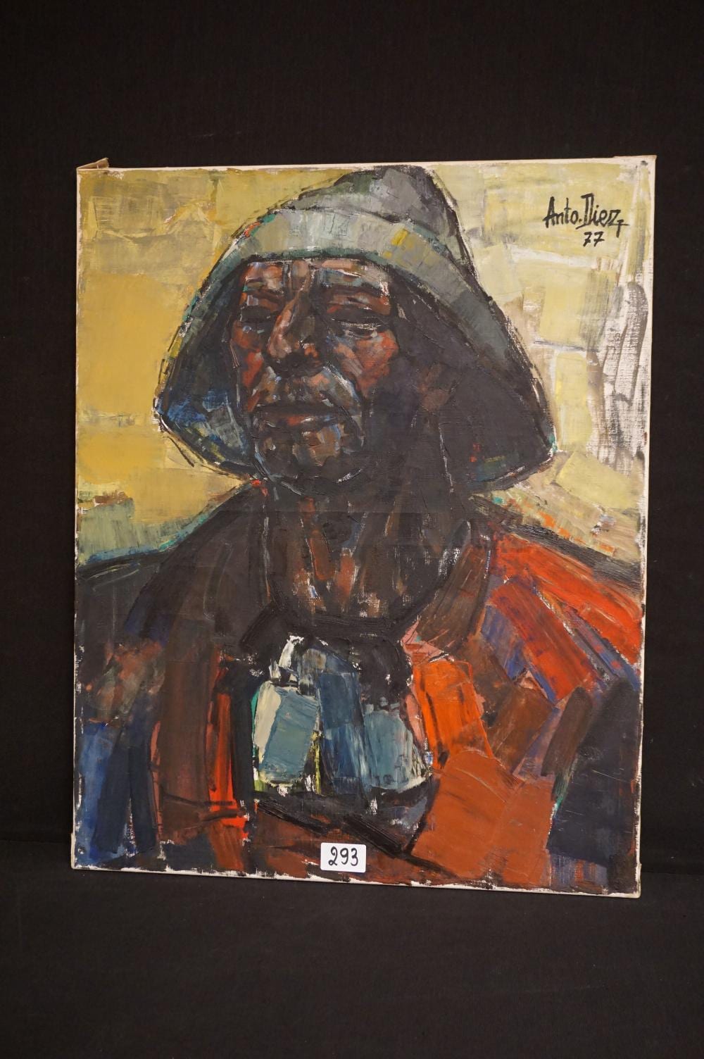 Anto Ferdinand Diez comparable auction result: anto diez 1914 1992 visserstype olieverf
