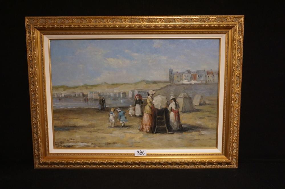 Francis Cristaux comparable auction result: francis cristaux 1956 zondag op het stran