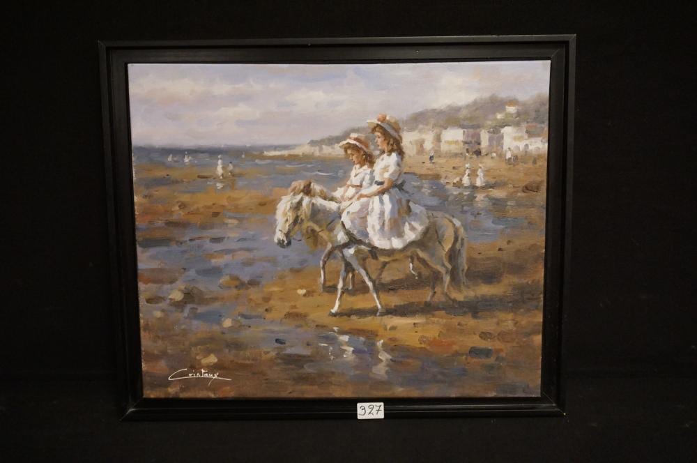 Francis Cristaux comparable auction result: francis cristaux 1956 meisjes met paarden