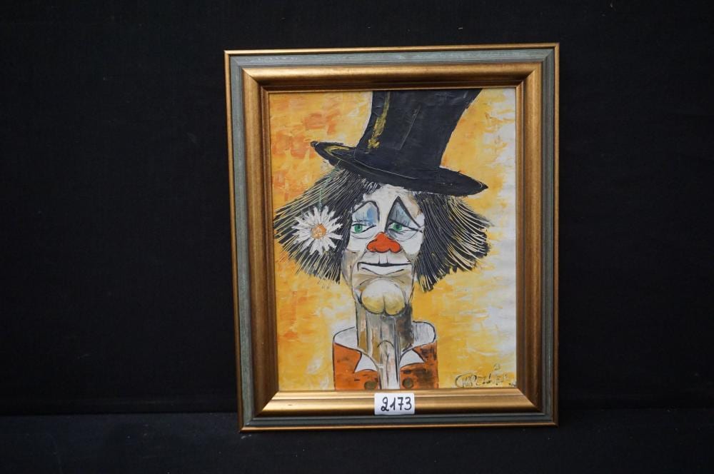 Jose Chapelier comparable auction result: jose chapelier 1946 de clown olieverf