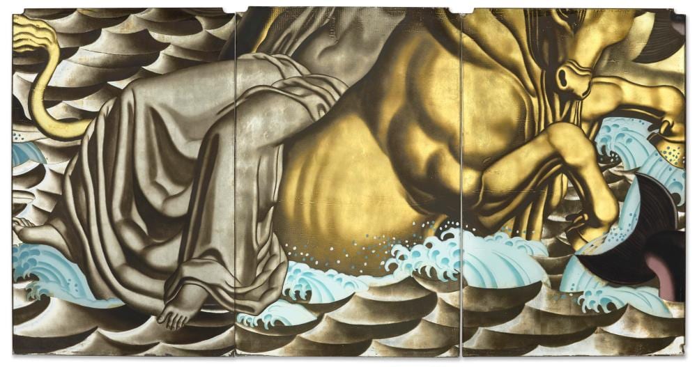 Jean Dupas comparable auction result: jean dupas 1882 1964 set of three panels from the mural l enl vement d