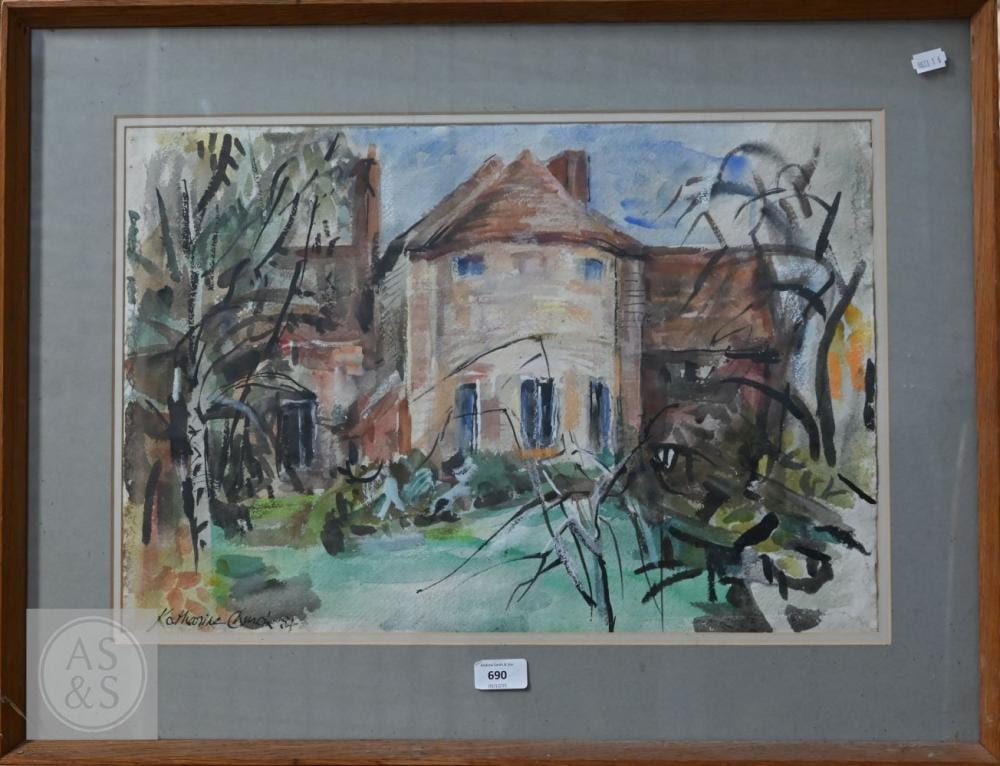 Katherine D. Church comparable auction result: katharine church british 1910 1999 oast house landscape watercolour signed and dated 1984 37