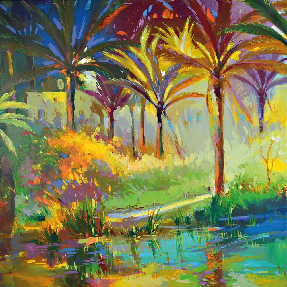 Abbas Al-Mosawi comparable auction result: abbas al mosawi born 1952 bahrain oasis scene with