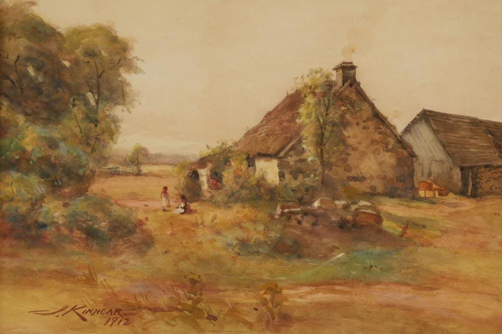 james scott kinnear scottish 1846 1917 watercolour landscape farm scene · Kavanagh Auctions · 2026-01-03 James Kinnear comparable auction result: james scott kinnear scottish 1846 1917 watercolour landscape farm scene