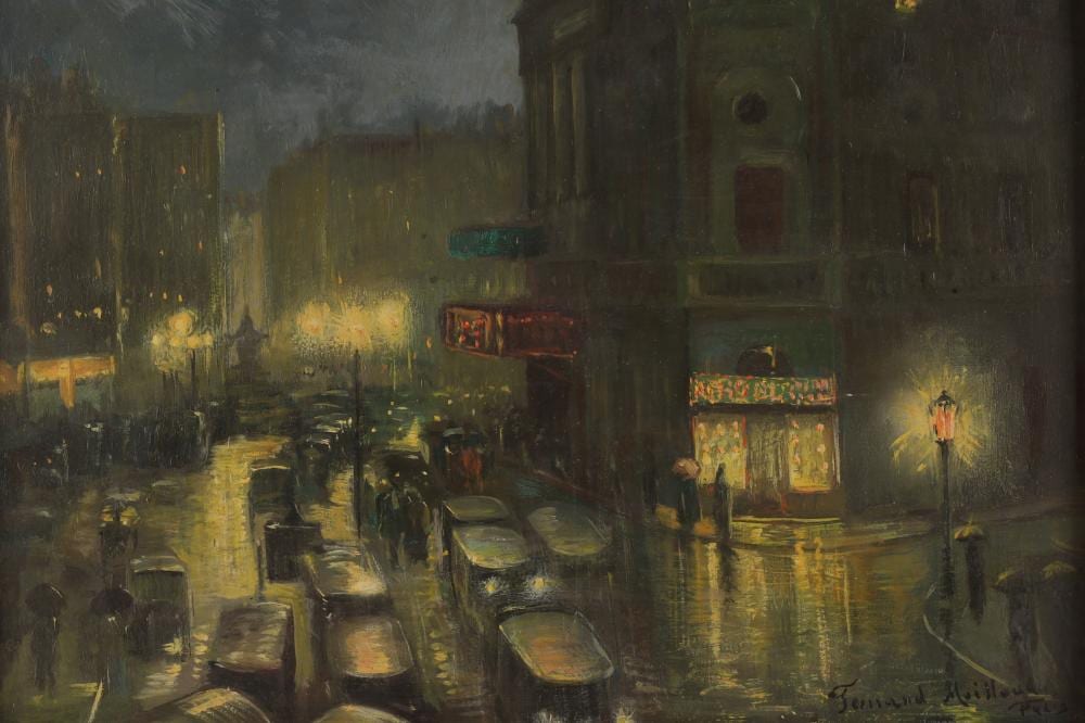 Fernand Maillaud comparable auction result: fernand maillaud france 1863 1948 oil on board night street scene
