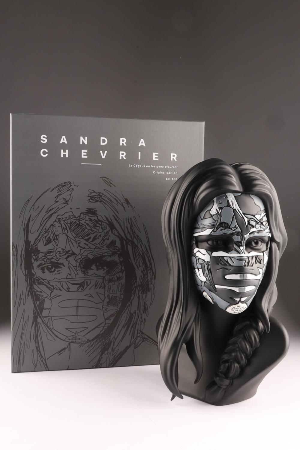 Sandra Chevrier comparable auction result: sandra chevrier canadian b 1983 les cages la ou les gens pleurent black 2018 polystone sculpture edition of 100 with original box