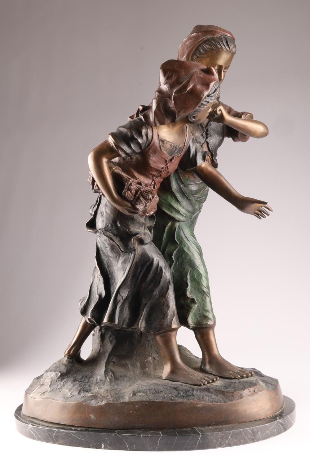 Charles Valton comparable auction result: charles valton french 1851 1918 patinated bronze group of two young girls