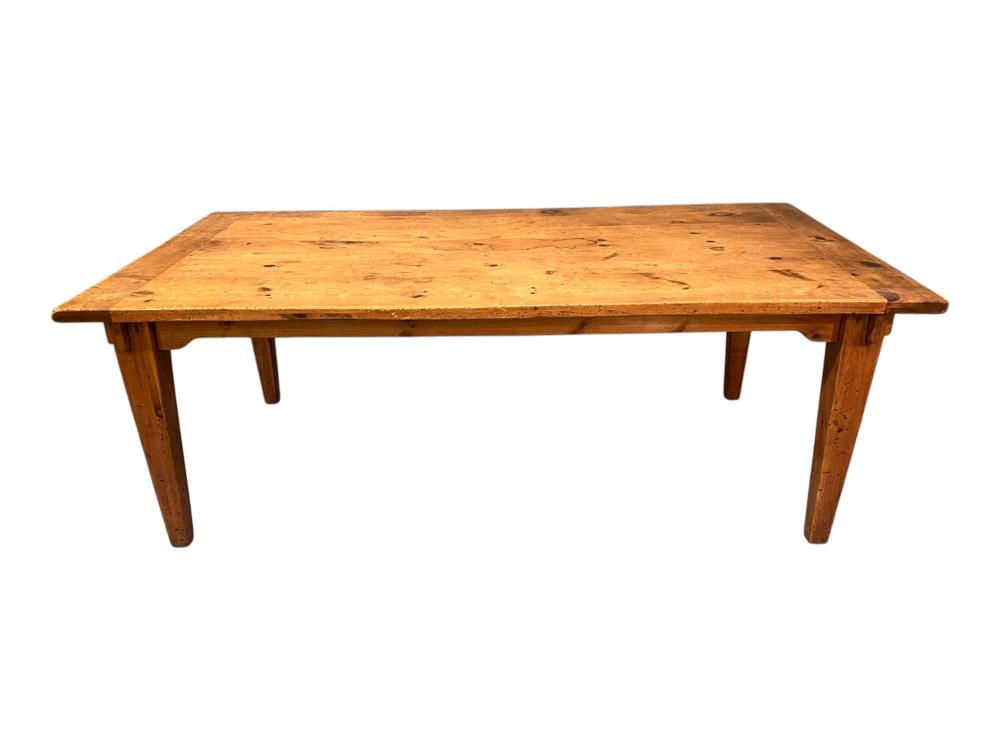 Large Antique Pine Farm Table, 19th Century sold by Stevens Auction Company, lot 240 — auction record photograph