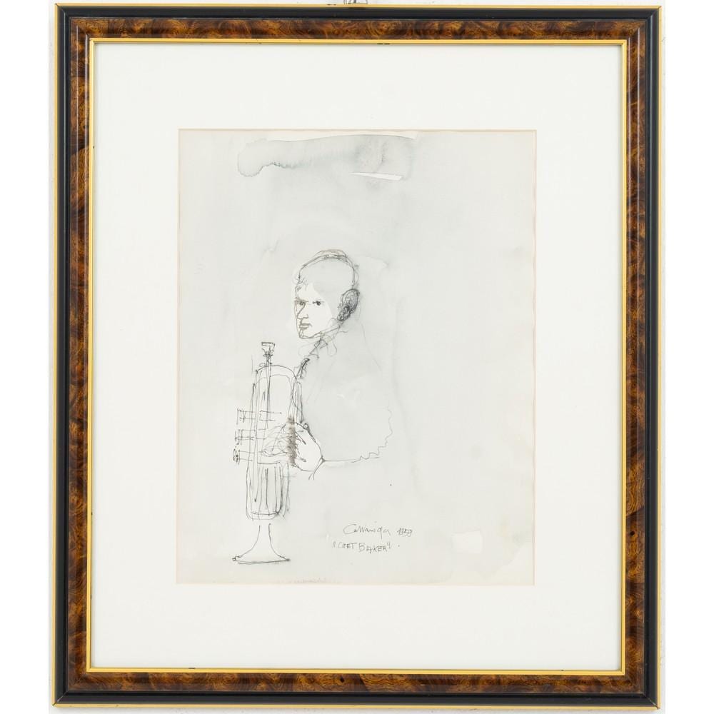 Giancarlo Cazzaniga comparable auction result: giancarlo cazzaniga acquarello e china su carta