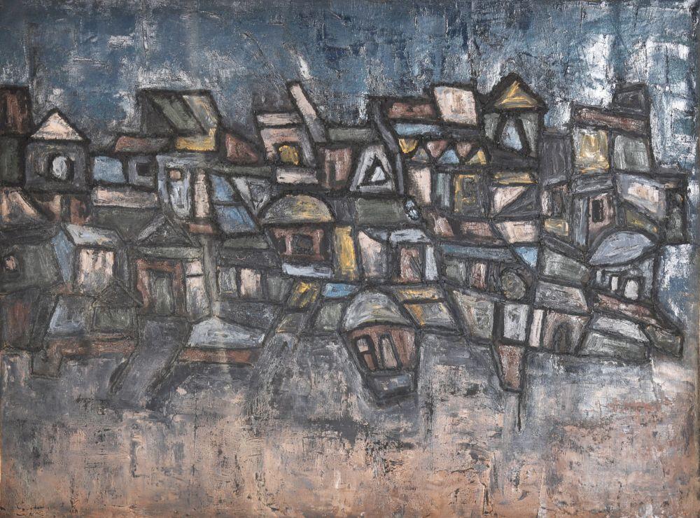 ram kumar 1924 2018 benaras varanasi oil on canvas signed bottom right · PLAKAS · 2025-12-16 Ram Kumar comparable auction result: ram kumar 1924 2018 benaras varanasi oil on canvas signed bottom right